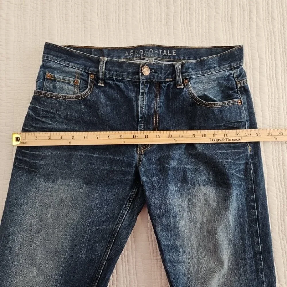 Aeropostale Jeans Men's 34x32 Med Wash Straight Leg LXPZCH24 Classic 100% Cotton